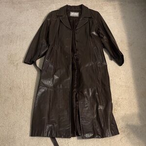 Wilsons Leather Dark Brown Trench Jacket